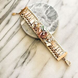 Aldo Flower Bracelet Pink Multicolor Woven Wrap Boho Summer Barbiecore